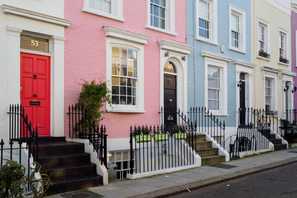 colourful terrace houses